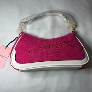 Juicy Couture Fuchsia and White Shoulder Bag
